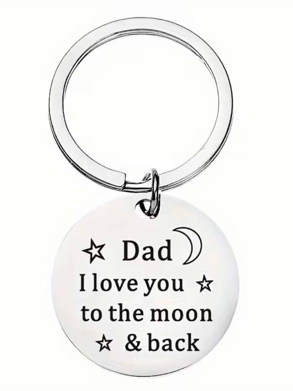 Dad I Love You to the Moon & Back Keychain Gift for Father Dad Birthday Present - Picture 3 of 4